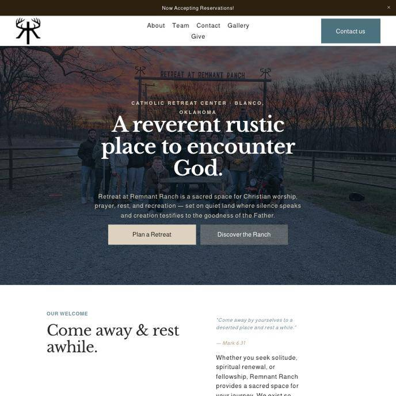 Remnant Ranch home page on remnantranchok.org
